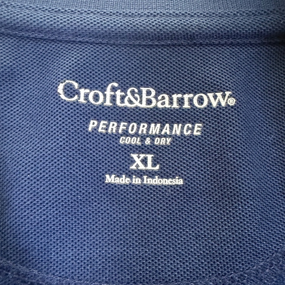 Croft & Barrow Performance Polo Shirt Mens XL Blue Short Sleeve Pocket Golf 0139 - Picture 3 of 8